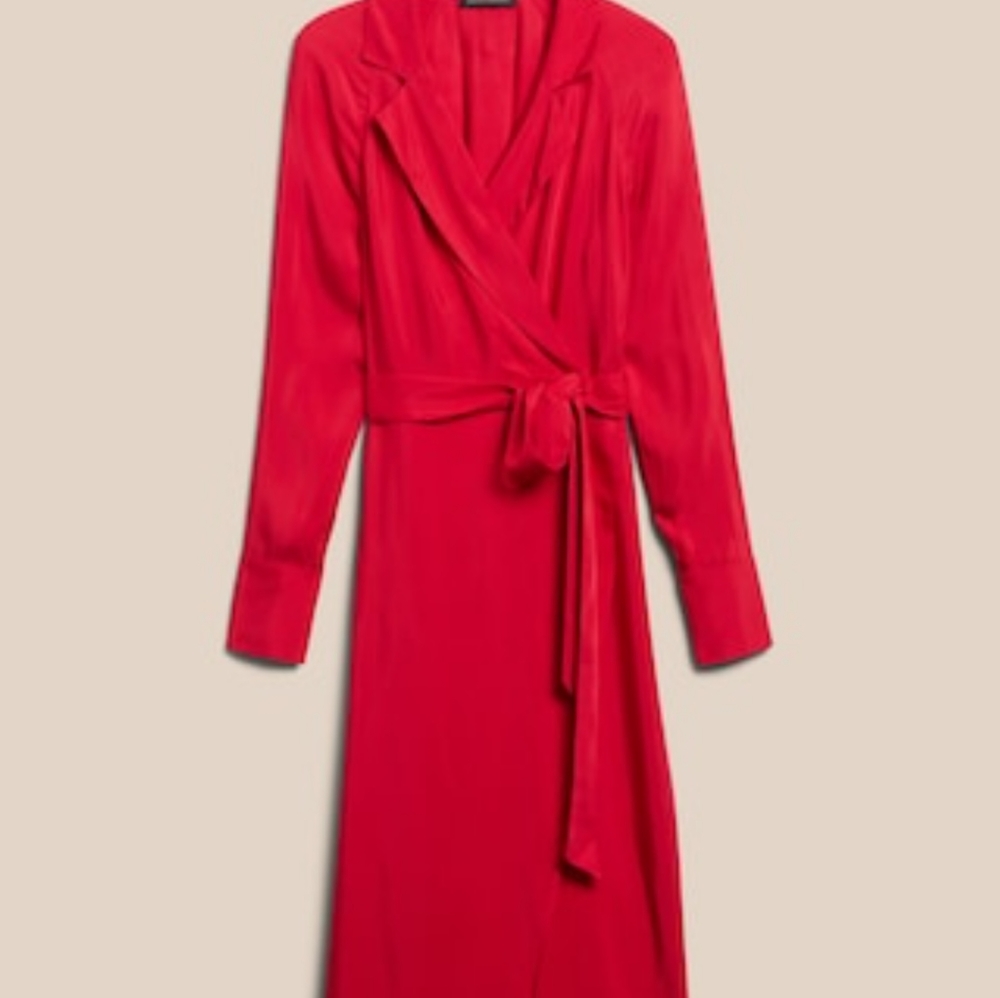Gorgeous Fiery Red Blazer Wrap Dress - Picture 3 of 7